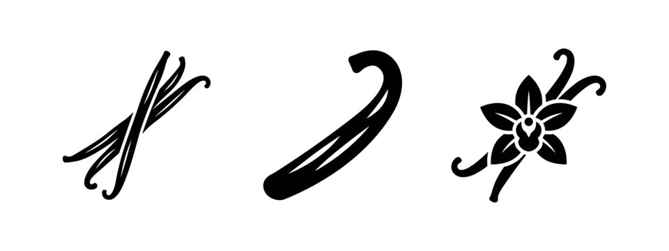 Vanilla beans and flower symbols