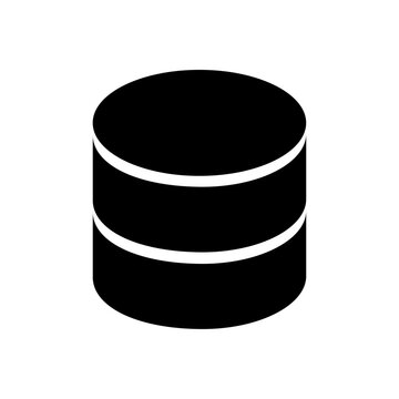 Database Storage Black and White Vector Icon