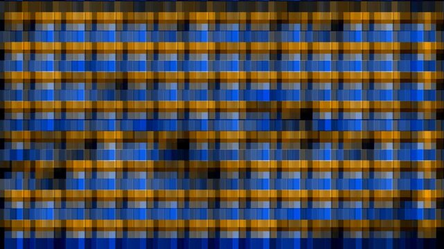 vibrant abstract pattern of pulsing blue and orange rectangular blocks, dynamic, modern digital background animation