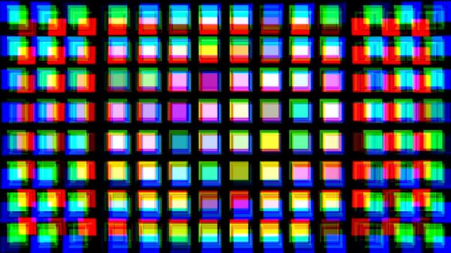 vibrant abstract digital background with an RGB split effect on a grid creates a modern, dynamic visual