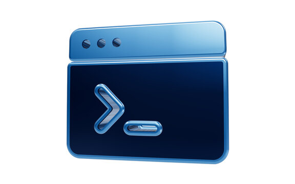 Command Line Icon: A stylized blue icon representing a command line interface or terminal window, with a blinking cursor and prompt symbol.