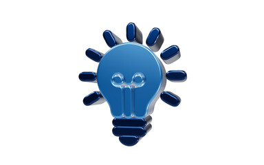 A Gleaming Blue Light Bulb Icon: A shiny, blue, 3D light bulb symbol, radiating light, represents innovation, ideas, and inspiration. © mrsranuakter