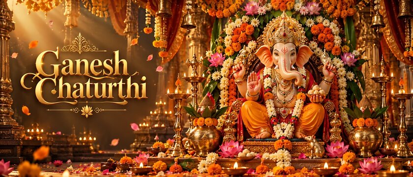 Ganesh Ganpati Bappa Indian Cultural Festival Editorial Illustration &ndash; Ganesh Chaturthi, Ganeshotsav, Vinayak Chaturthi, Ganesh Jayanti, Vinayak Jayanti, Sankashti Chaturthi, Angarki Sankashti Chaturt