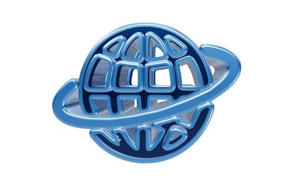 Abstract Blue Globe with Ring