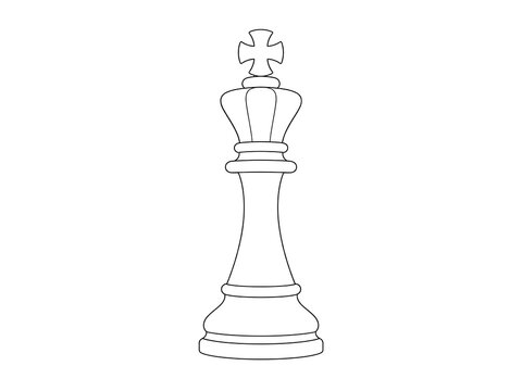White chess king piece isolated on clear background for game graphics transparent background