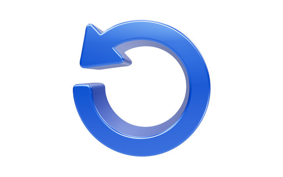 noisy effect Circular Arrow Icon: A blue, 3D rendered circular arrow icon symbolizes refresh, repeat, or circular process.