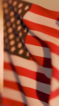 United States Flag waying in the Wind for Veterans Day