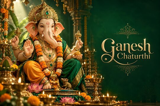 Ganesh Ganpati Bappa Festival Editorial Artwork &ndash; Ganesh Chaturthi, Ganeshotsav, Vinayak Chaturthi, Ganesh Jayanti, Sankashti Chaturthi, Angarki Sankashti Chaturthi and Anant Chaturdashi
