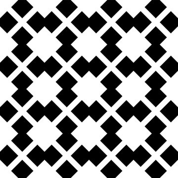 Seamless pattern with geometric motifs in black and white