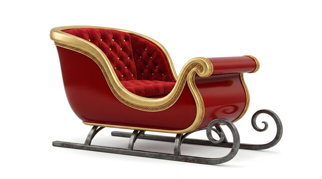 Santa Claus sleigh isolated on white background
