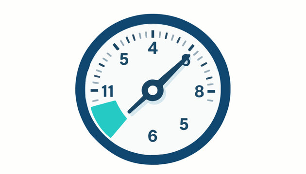 Risk dial gauge with a needle, flat corporate style