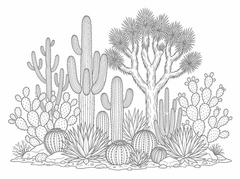 Cacti agaves Joshua tree