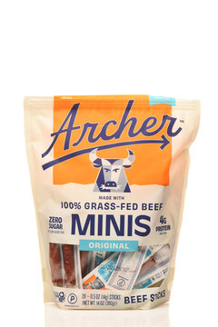 IRVINE, CALIFORNIA - 7 SEPT 2026: A package of Archer Minis Beef Sticks, Grass-fed Beef.