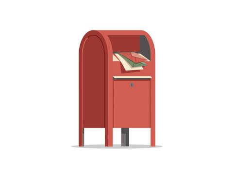 Mailbox Filled with Incoming Letters and Envelopes for Communication Concept