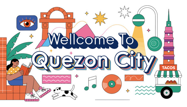 welcome to quezon city, philippines travel poster