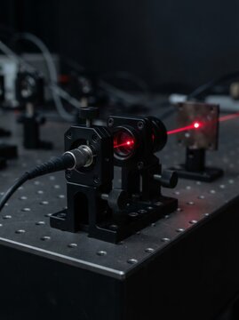 Laser beam alignment on optical breadboard for precision scientific experiments with optics lab