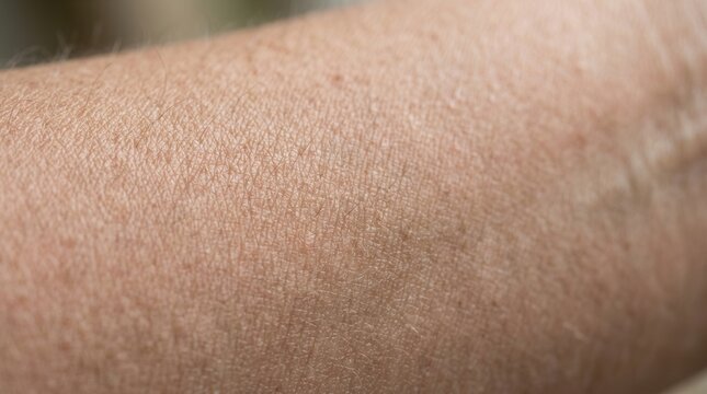 Close Up Macro Texture Of Human Skin With Fine Wrinkles And Pores