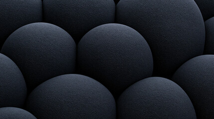 Obraz premium Close-up View of an Abstract Pattern of Smooth Black Spheres Creating a Textured Background