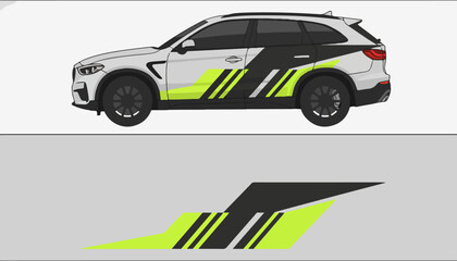 Naklejka premium SUV with High Visibility Safety Stripes