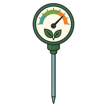 Compost Temperature Gauge Leaf Accent Vector