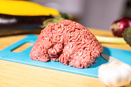 Fresh Ground Beef with Vegetables for Healthy Low Carb and Low Fat Cooking Suitable for a Diabetes Conscious Diet