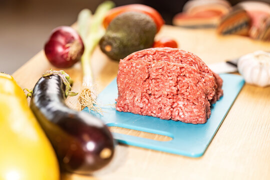 Fresh Ground Beef with Vegetables for Healthy Low Carb and Low Fat Cooking Suitable for a Diabetes Conscious Diet