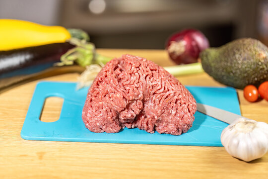 Fresh Ground Beef with Vegetables for Healthy Low Carb and Low Fat Cooking Suitable for a Diabetes Conscious Diet