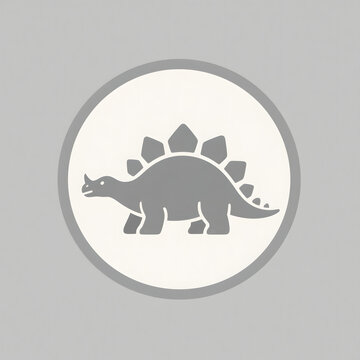 Stegosaurus dinosaur icon in a minimalist circular design