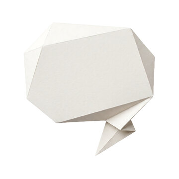 Origami speech bubble on black background
