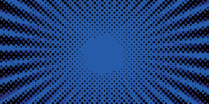 Vibrant Blue Pop Art Comic Style Sunburst Background