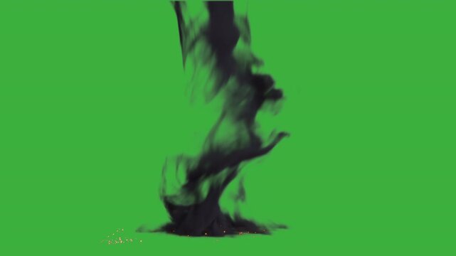 Magical smoke and fire green screen
