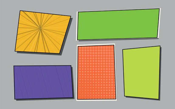 Set of colorful flat design abstract geometric shapes with shadows