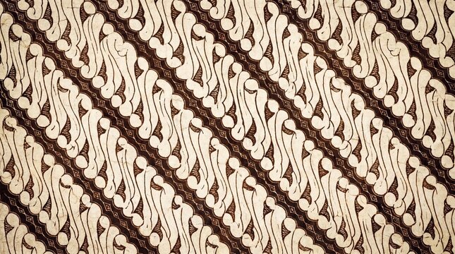 Traditional Javanese Batik Parang Pattern Seamless Background variations