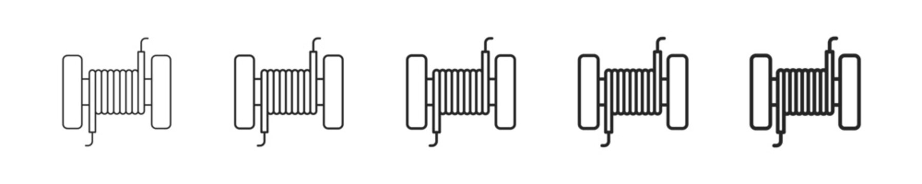 Cable vector icon in minimalist line style. Clean editable stroke illustration with geometric design and monochrome appearance, isolated on white background