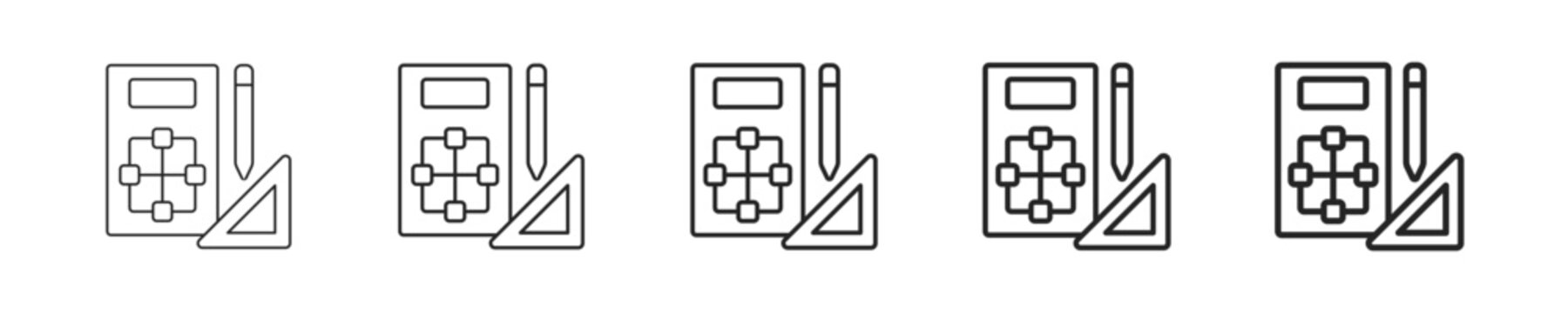 Planning vector icon in minimalist line style. Clean editable stroke illustration with geometric design and monochrome appearance, isolated on white background