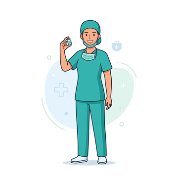 Healthcare Professional Holding Medical Vial With Care And Expertise