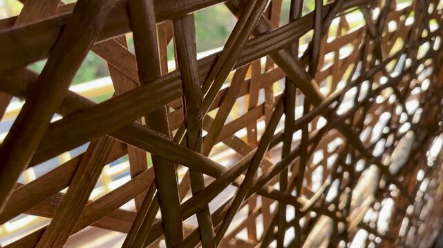 Handmade bamboo lattice, featuring detailed weaving