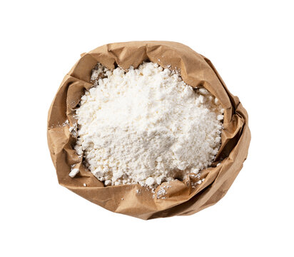 Wheat flour on a white background