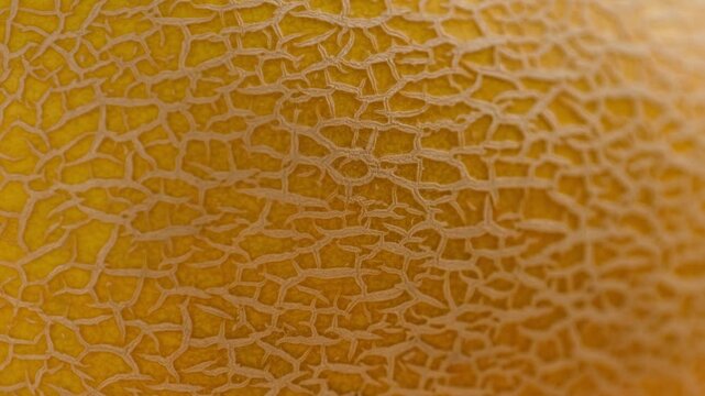Melon texture, fresh yellow or orange fruit surface close-up background