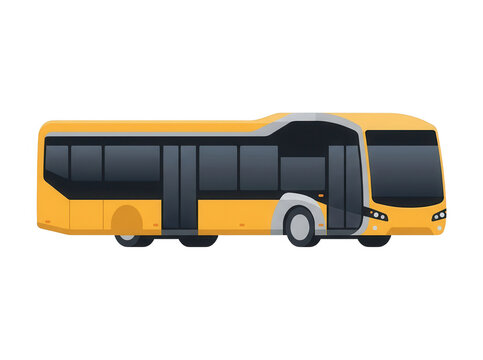 Illustration vectorielle d'un bus urbain moderne de couleur jaune isol&eacute; sur un fond blanc pour le transport public et les concepts de mobilit&eacute; urbaine