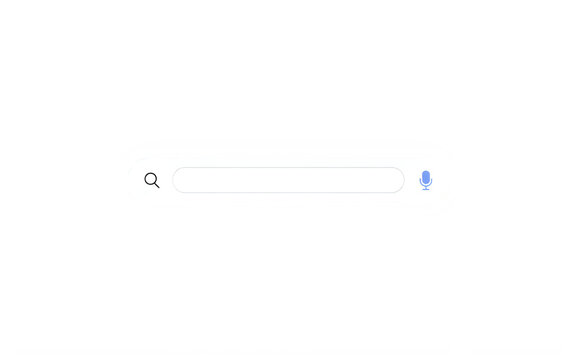 Minimalist search bar interface with magnifying glass icon on clean transparent background