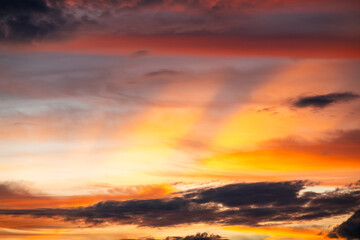 Fototapeta premium dramatic orange sunset sky
