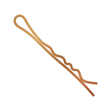 Um grampo de cabelo dourado isolado em fundo branco, acess&oacute;rio de metal para penteados femininos, design minimalista e elegante para estiliza&ccedil;&atilde;o de cabelo e beleza.