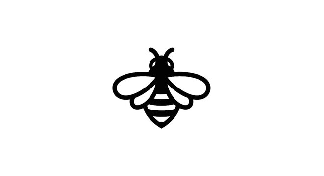 Black and white bee logo icon.