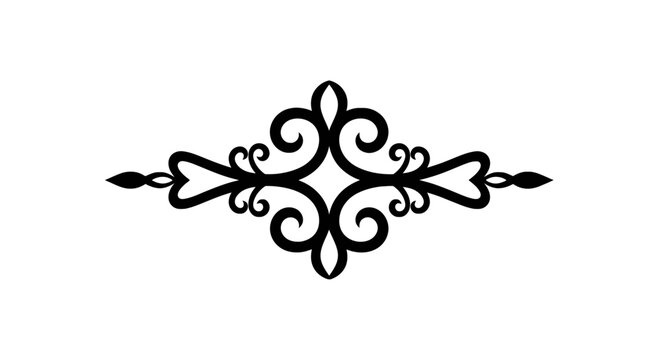Black ornate decorative design element symbol.
