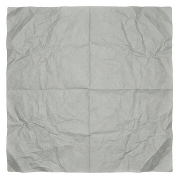 Uma folha de papel cinza amassada e dobrada com textura detalhada, apresentando vincos profundos e uma superf&iacute;cie irregular, ideal para fundos minimalistas e projetos de design gr&aacute;fico.