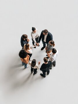Team Collaboration on White Background