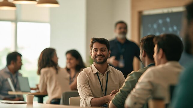 Professional Handshake in an Office Setting