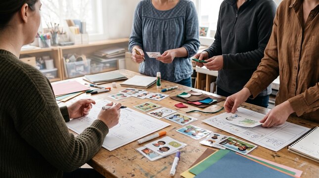 Teacher Team Creating Visual Learning Materials