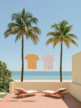 T-Shirts on a Beachfront Clothing Line